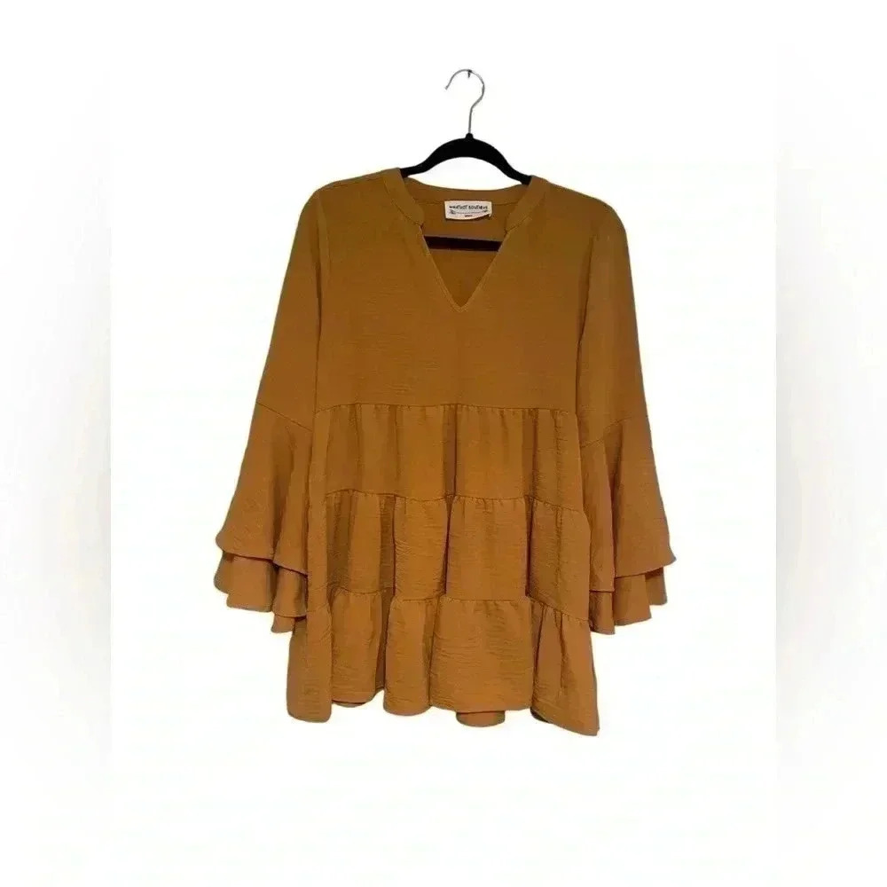 Whatnot Boutique Ruffled Flounce Sleeve Mini Dress Size S